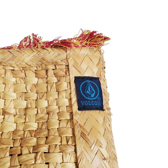 Y2k Volcom Straw Beach Bag Floral Lining Woven - Picture 2 of 6